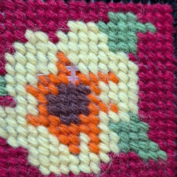 1970s Columbia Minerva "Ecology" Needlepoint Handbag Patchwork Vintage - Picture 10 of 10